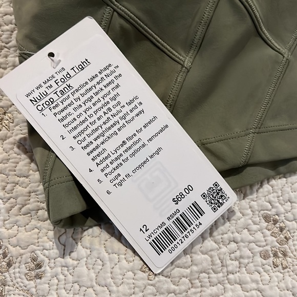 Lululemon Nulu Fold Tight Crop Yoga Tank Top
Rosemary Green size 12 NWT - Picture 7 of 7